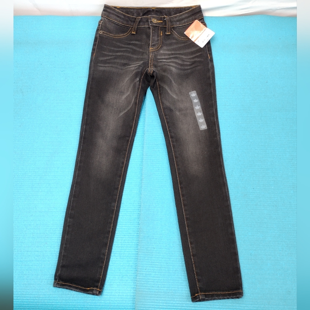NEW Total Girl Jegging Girl's Black Distressed Skinny - 8R